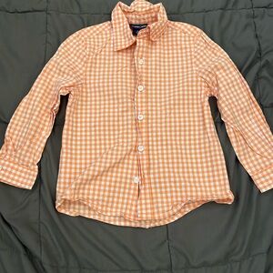 Cherokee Orange Checkered Kids Button Down Shirt